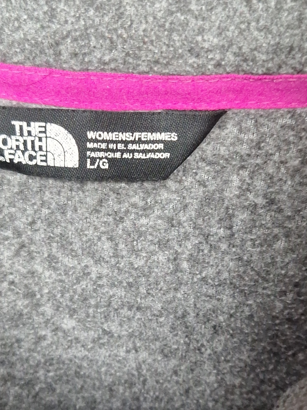 The North Face Womens' Grey Fleece Jacket with Pink Trim Size L - Picture 2 of 11